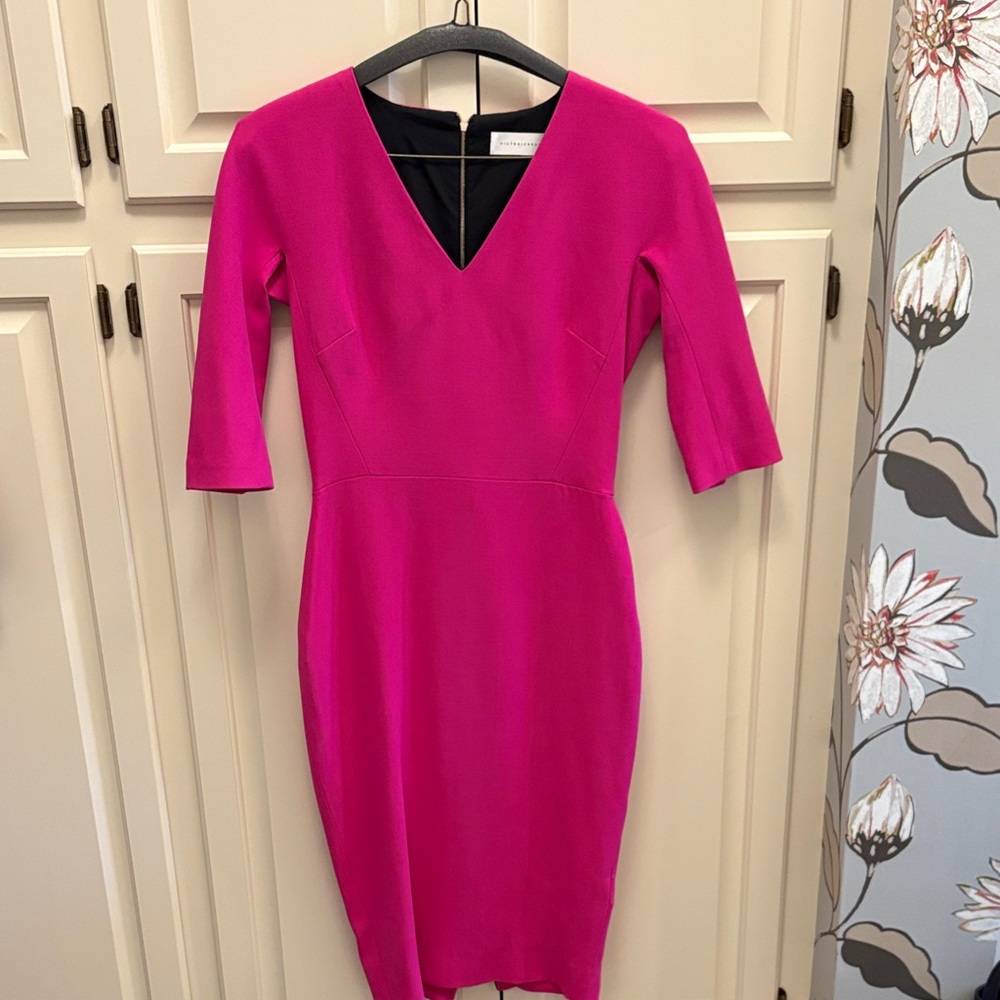 Victoria Beckham Vibrant Pink Midi Dress